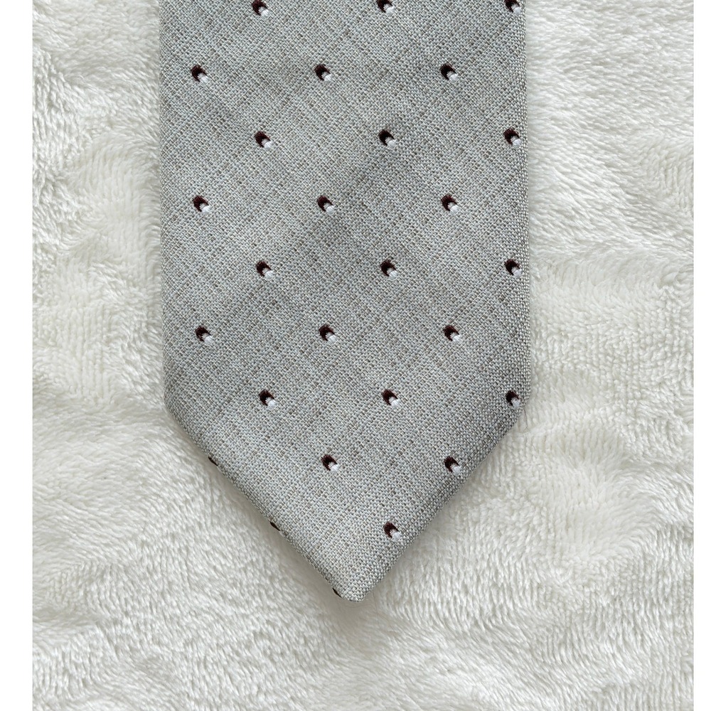 Wembley Grey Textured Micro Pattern Necktie Mens OS Excellent